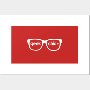 Geek Chic Nerdy Glasses Orange Red Posters and Art